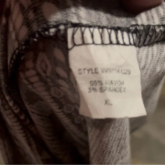 Loveappella Black and Gray Patterned Dress - Picture 4 of 4